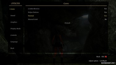 Скриншоты опций и обучения в игре